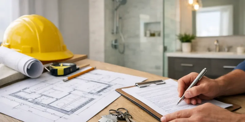 Bathroom Remodel With Permit Management Example
