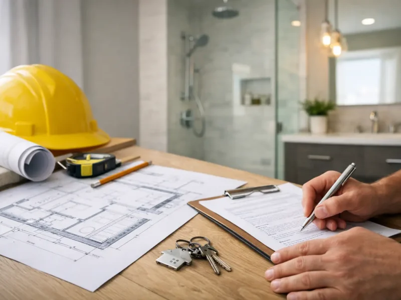 Bathroom Remodel With Permit Management Example