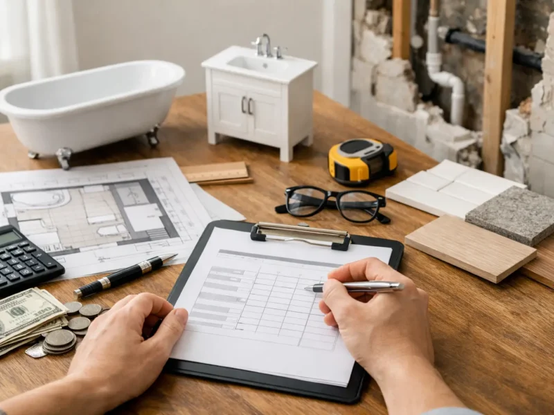 Bathroom Renovation Budget Planning Worksheet
